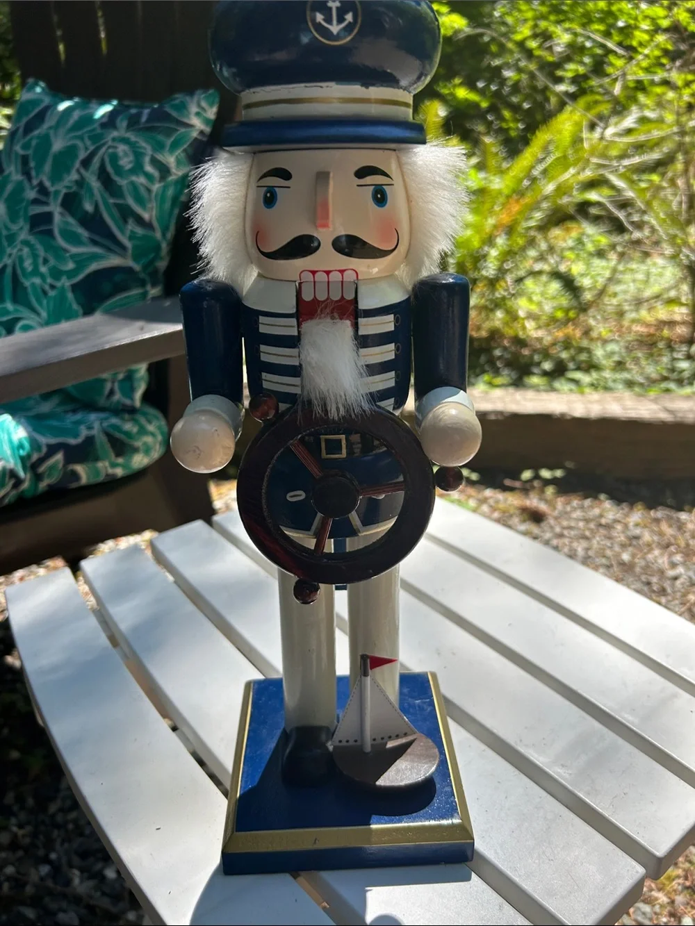 Target Navy and White Nautical Captain Nutcracker Figurine
